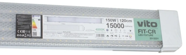 Светильник светодиодный VT/FIT-CR/150W/4000K/120CM/CBOX/CRYSTAL-CVR/LED FIXT./