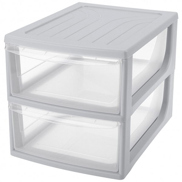 Органайзер Econova А4, 2 ящика 26х36,8х26,5 см Светло-серый