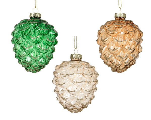 Украшение подвесное Шишка 3 цвета в ассортименте 71369 Kmg