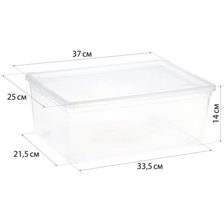 Ящик для хранения IDEA 10л прозрачный 37х25х14см М 2352