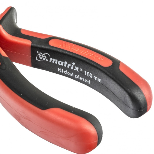 Круглогубцы NICKEL, 160 мм, никелированные, двухкомпонентные рукоятки// MATRIX
