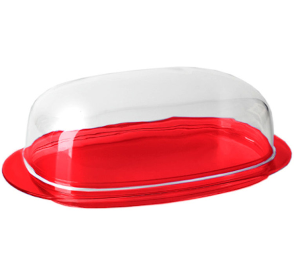 Масленка IDEA КРИСТАЛЛ красный прозрачный М 1126