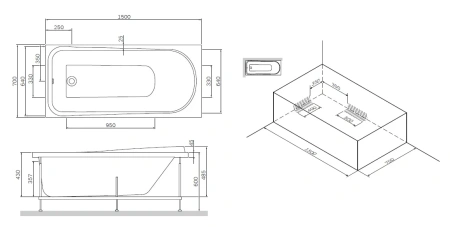 Панель фронтальная для ванны AM.PM Like 150см W80A-150-070W-P