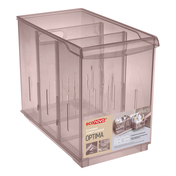 Контейнер универсальный БытПласт Optima коричневый 10,6 л 165х305х242 мм