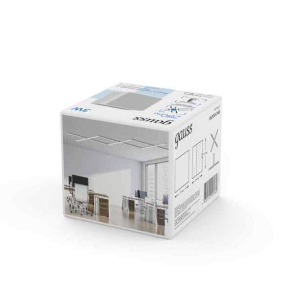 Модуль Gauss LED квадратный IP40 70*70*55мм 3W 280Лм 6500К Shop Lighting белый 1/100 883564348