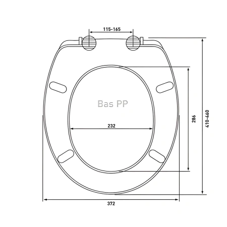 Сиденье BERGES полипропилен Bas PP, крепление регулируемое, пластик