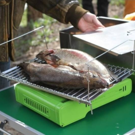 Коптильня-мангал Camping World Gurman, размер M, 2 яруса, 4 шампура, решетка-гриль, щепа 0,8л и чехо