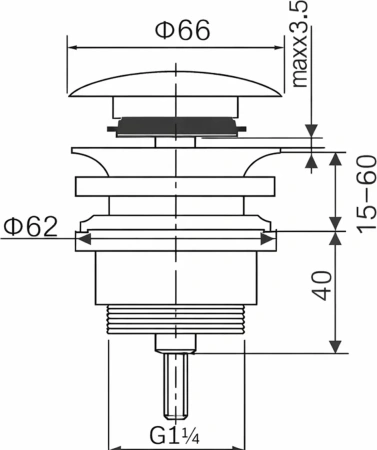 Донный клапан, хром Baoleelai BLL-1092