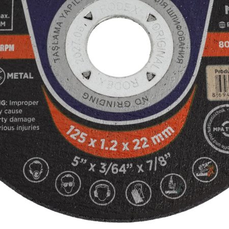 Диск отрезной по металлу 125*1,2*22ММ RODEX