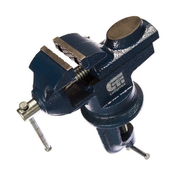 Тиски слесарные, настольные, поворотные, ширина рабочих губок 50 мм, наковальня// СИБРТЕХ