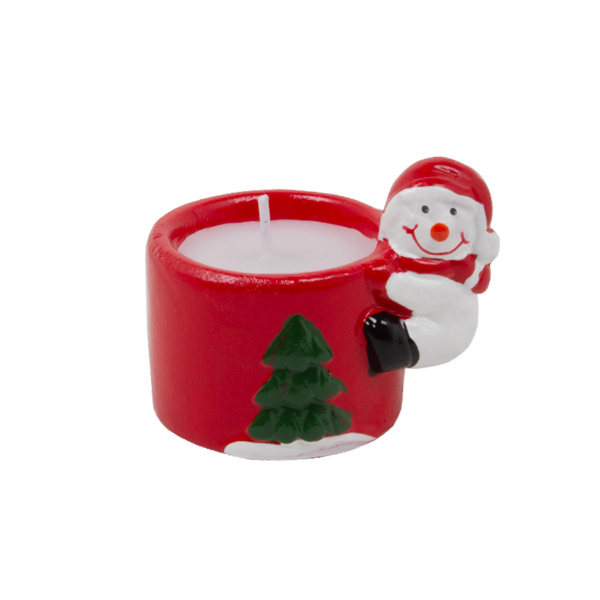 Свеча новогодняя Санта, Снеговик в ассортименте, красный 24234 CN