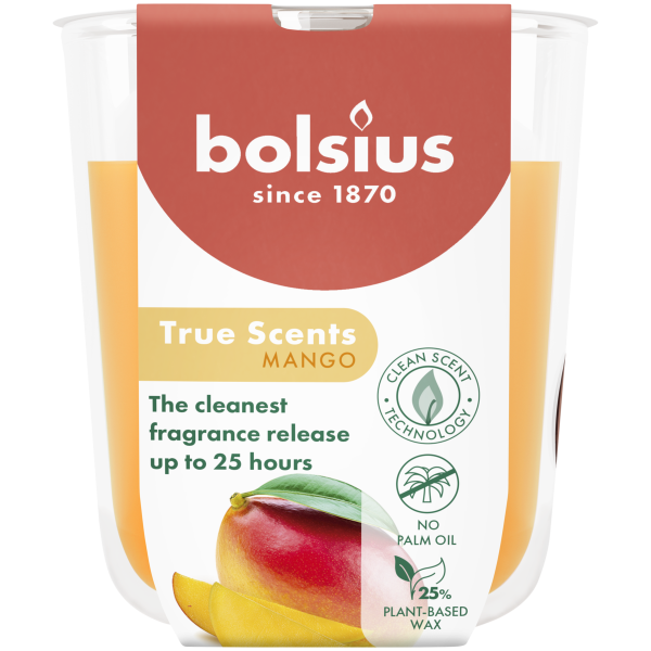 Аромасвеча в стакане Bolsius True Scents 8x7,3 см Mango