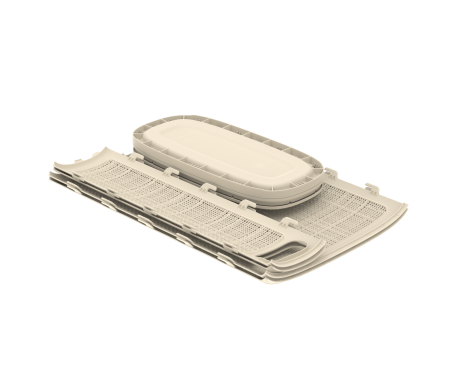 Корзина для белья Альт-Пласт Лён 45л 43×20×60см слоновая кость АП 1066