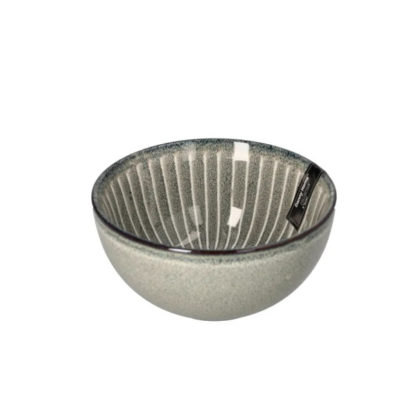 Супница DH 15х7 см серая в белую полоску T31-05