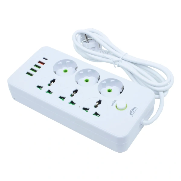 Удлинитель EU-2526U (2м) европейская вилка (белый)