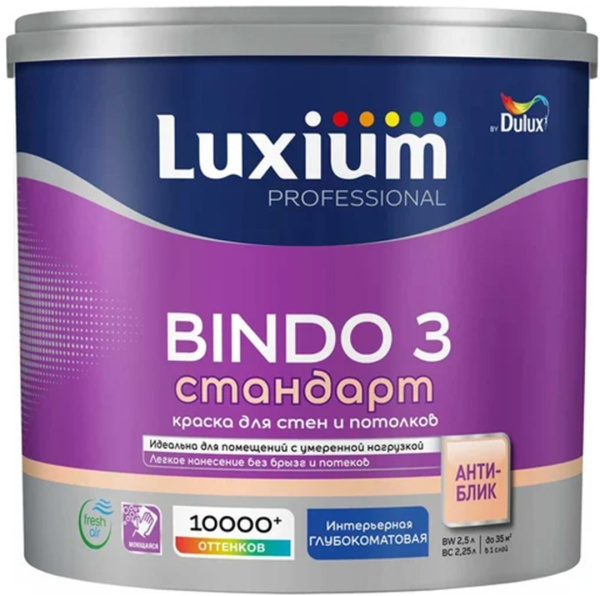 Краска Luxium Professional Bindo 3 глуб/мат BW 4,5л