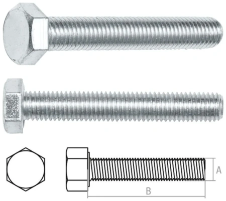 Болт М6х70 мм шестигр., цинк, кл.пр. 5.8, DIN 933 (10 шт в зип-локе) STARFIX