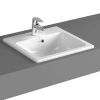 Раковина накладная Vitra S20 квадратная 45 cм, c переливом, цвет белый (5463B003-0001)