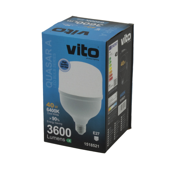 Лампа светодиодная VT/QUASAR-A/40W/E27/T120/6400K/TORCH BULB