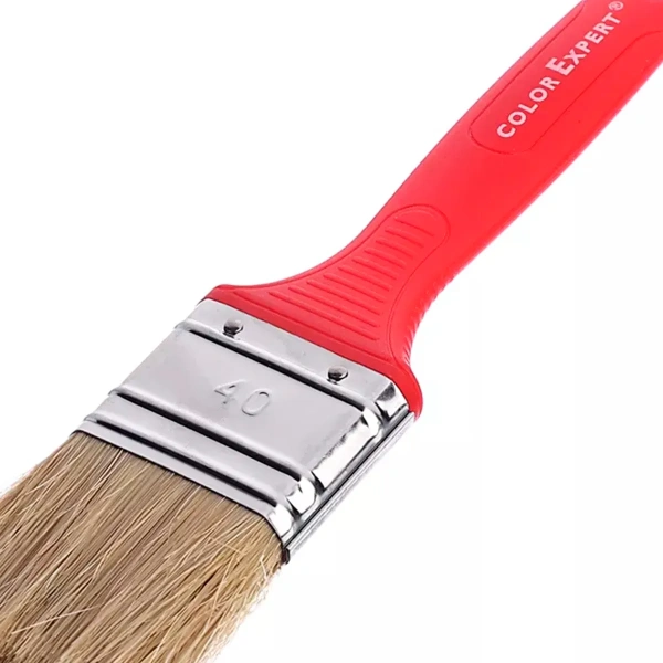 Кисть флейцевая 40мм, толщ6, смеш.щетина, красн.пласт.ручка