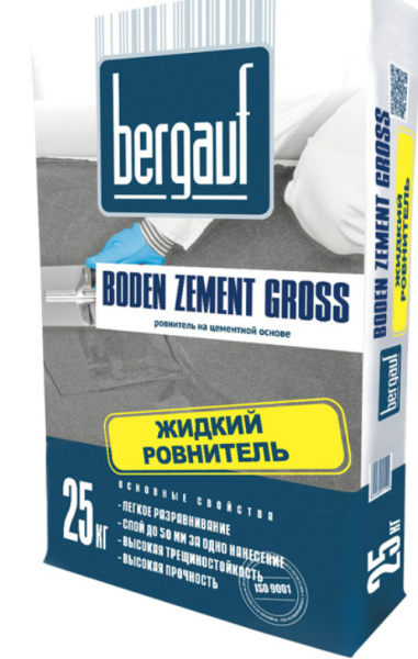 Bergauf Наливной пол, Ровнитель Boden Zement Gross, 25кг