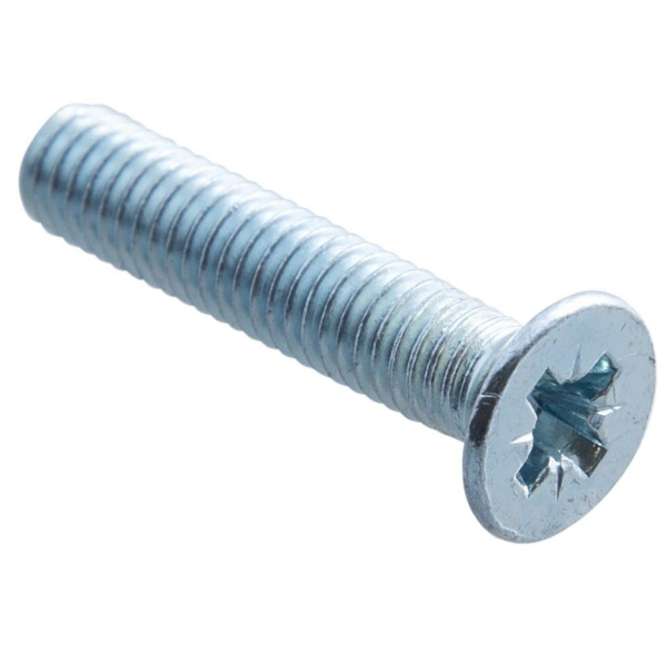 Винты пот. DIN 965 М5x30 с гайк.и шайб. (белый цинк 8 шт)