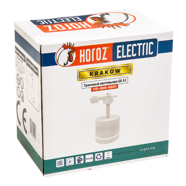 Светильник трековый 115-008-0001 WHITE 220-240V GX53 KRAKOW