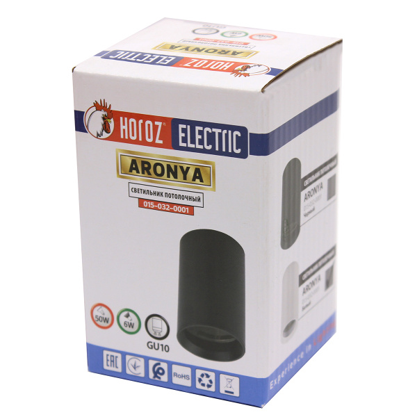Споты потолочные /ARONYA / 015-032-0001 BLACK MR16 SURFACE LIGHT
