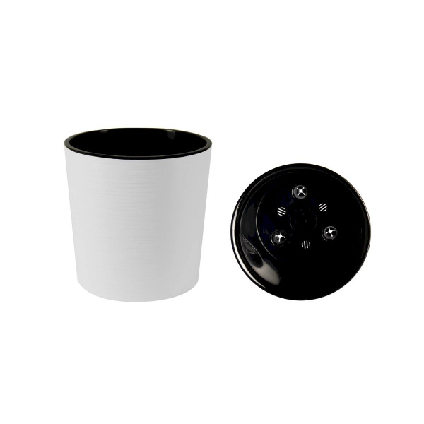 Горшок пластиковый с вкладкой, ВЕГА Белый d.20 h.20 5,2 ВГ 20-10