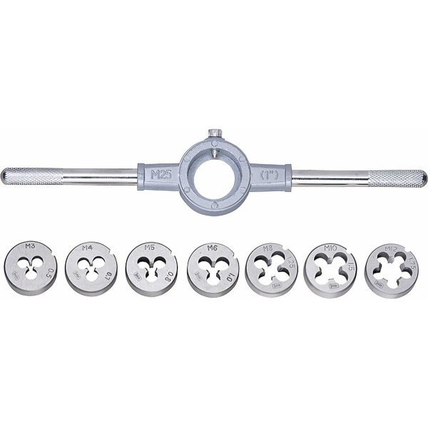 Набор плашек М3-М12, 8 предметов// Сибртех