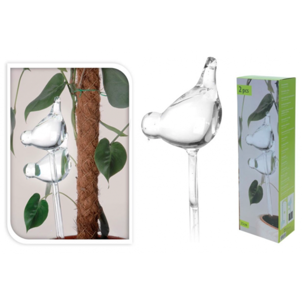Автополив для домашних растений 2 шт. 6*10*40 см., стекло, дизайн птица, К