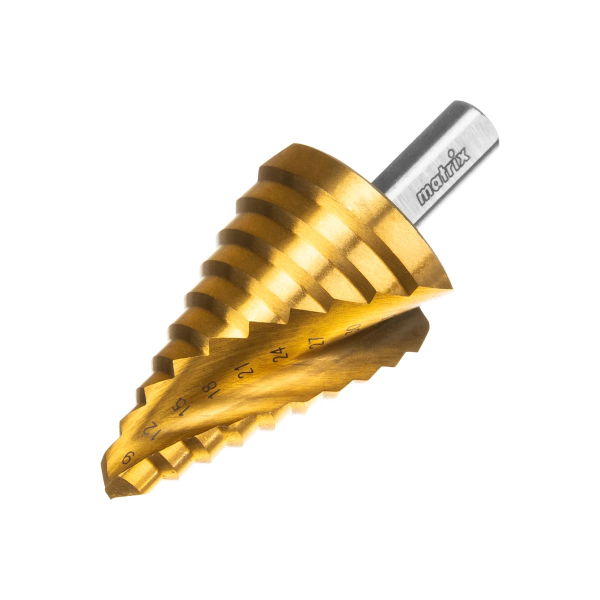 Сверло ступенчатое, 9-12-15-18-21-24-27-30-33-36 мм, HSS, спирал. проф., трехгр. хвостовик// Matrix