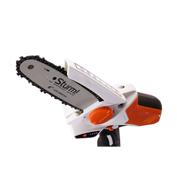 Пила цепная аккумуляторная Sturm! CSC1804, 16 В, шина 15 см, 2 акк, ЗУ, кейс