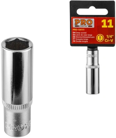 Головка 1/4" 11мм 6гр. глубокая PRO STARTUL (PRO-54111)