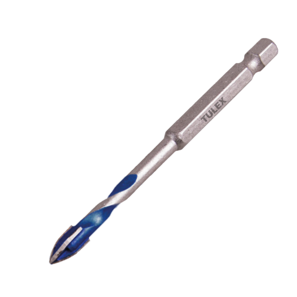 Сверло TULEX 6011404 по кафелю,керамике,стеклу,с пылеудалением,4 реж,лезвия,6-гр хв.,1/4,4мм(1шт/уп)