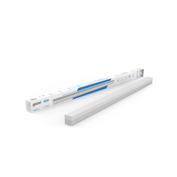 Светильник Gauss LED матовый P40 1180*70*55мм 48W 4600Лм 6500K Shop Lighting белый 1/12 883525348