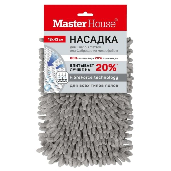 Насадка из микрофибры MOPM-4-H Маттео или Фабрицио (светло-серый) 75448