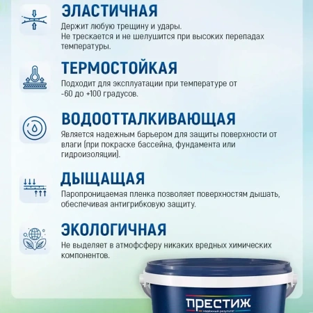 Краска резиновая Престиж черная 10 кг