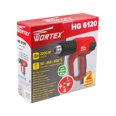 Термовоздуходувка WORTEX HG 6120 в кор. + набор сопл