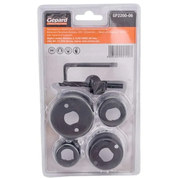 Набор пильных коронок по дереву  6предметов GEPARD (GP2200-06), арт.GP2200-06