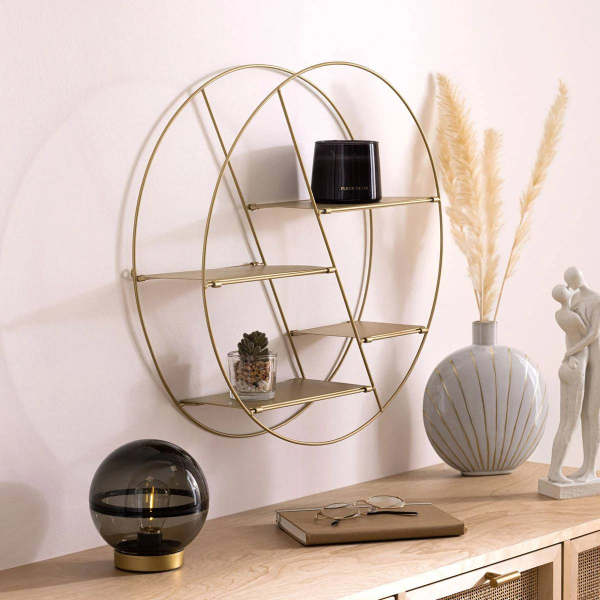 Полка настенная Atmosphera Lara 50 см золото 197644B