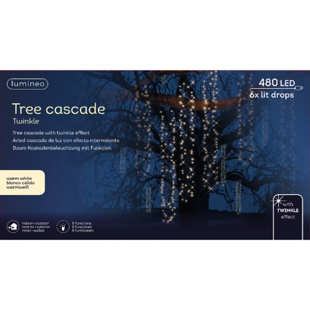 Электрогирлянда 8 функций каскадная 480 ламп 6 лент 220 В Indoor/Outdoor 493470 Kmg