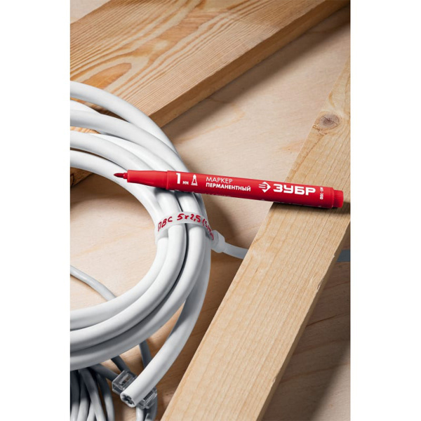 Маркер ЗУБР МП-100 красный, 1 мм заостренный перманентный