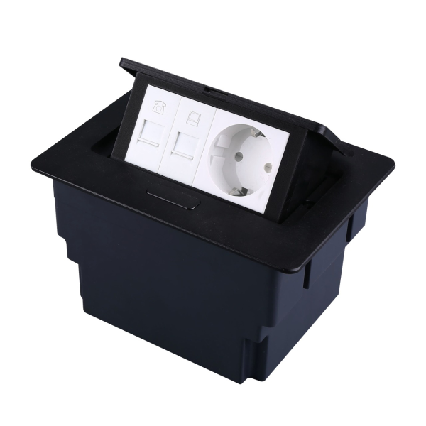 Бокс настольный на 4 модуля, чёрный