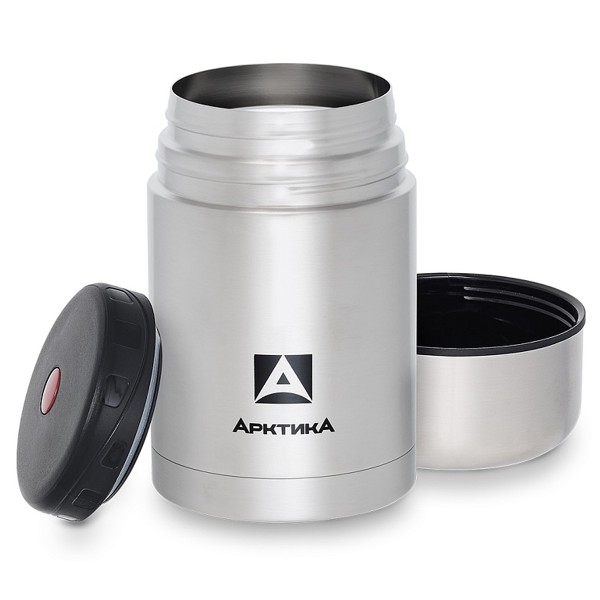 Термос Арктика 301-750А вакуумный с широким горлом и чехлом 750 мл серебристый