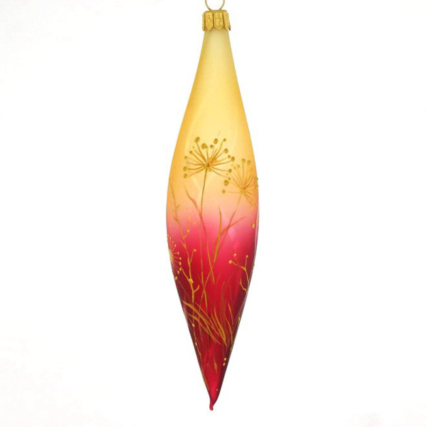 Украшение елочное Dagmara Сосулька закат 9,5 см стекло ручная работу 19551