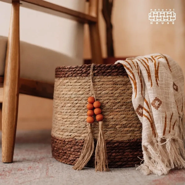 Корзина для хранения Natural House Бразилия D37хН29 см, натуральный, шоколадный UC-243 L