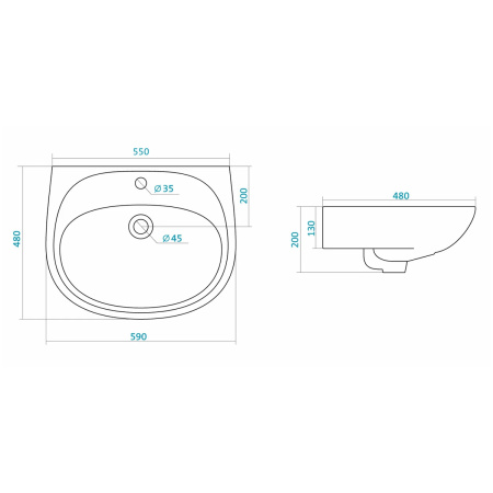 Умывальник Santek Анимо 60 белый 1WH110508