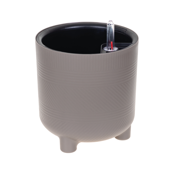 Кашпо ШЭНК D220мм 6,5л с вставкой и с автополивом французcкий серый М 3242