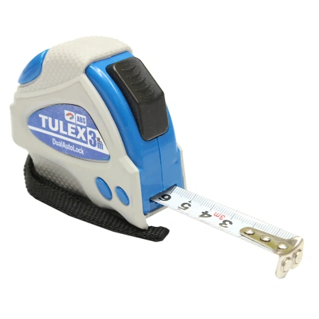 Рулетка"TULEX"7001103 DualAutoLock обрезиненный корпус,двойная автофиксация,магнитный зацеп,3м*16мм